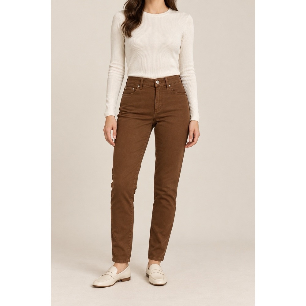 Loro Piana Pants Womens 40 Brown Cotton Stretch Slim Leg Jeans Made Italy Luxury